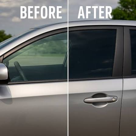 Before and after window tint